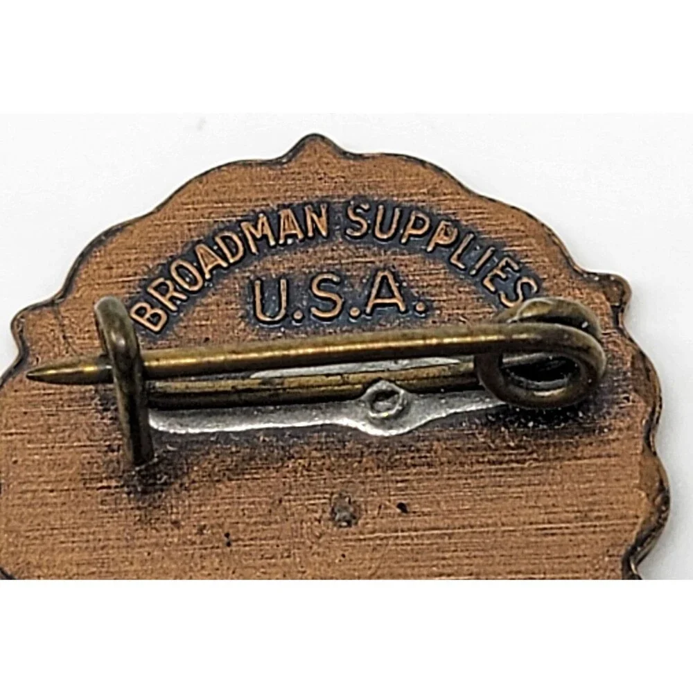 Baptist S.S. Sunday School Pins Lot of 2 Copper Tone Broadman Supplies USA